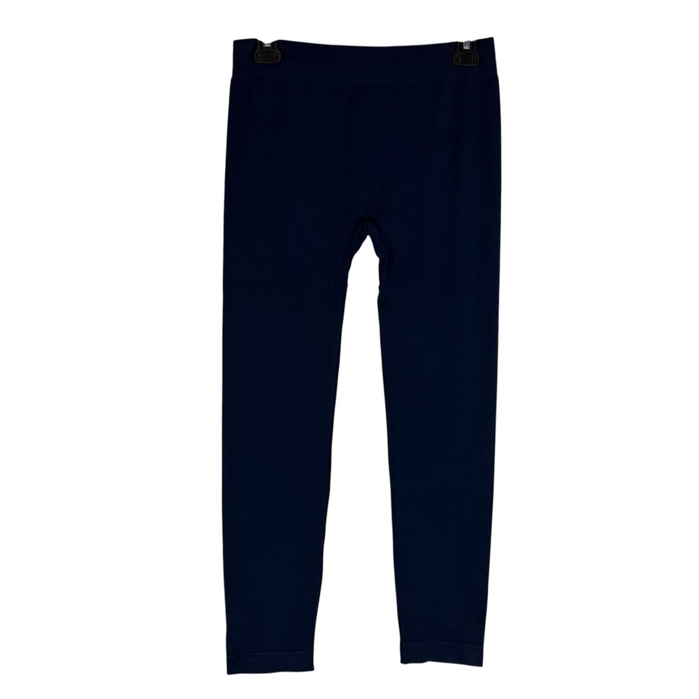 White Mark Leggings Womens S Blue High Rise Ankle Stretch Solid Knit Basic